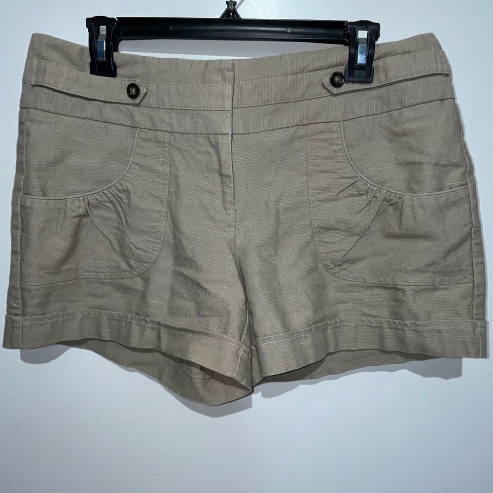 Maurices Women's Brown High Rise Stretch Chino Boyfriend Shorts Size 9/10